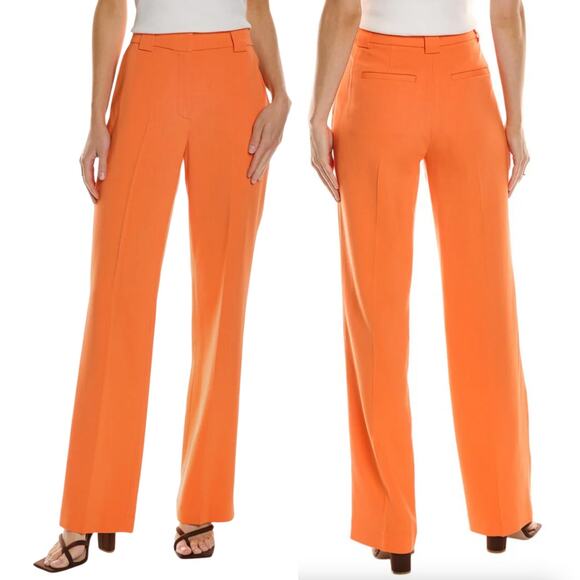 A.L.C. Kennedy Trouser Pants Clementine Orange Straight Leg Slacks NEW Size 2 - Picture 1 of 7